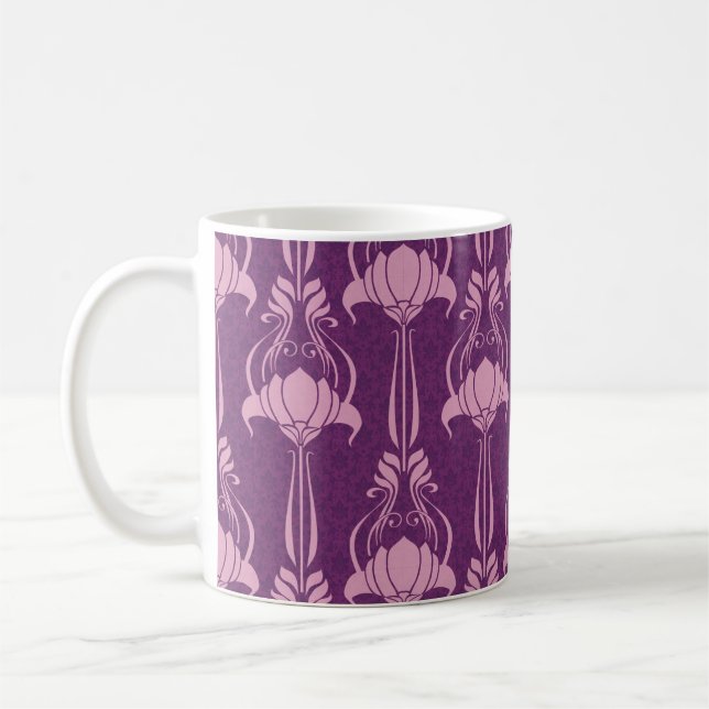 Blumentapete Rosa Violettdesign Kaffeetasse (Links)