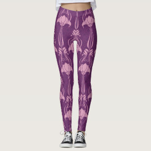 Blumentapete Rosa Violettdesign Leggings