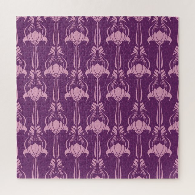 Blumentapete Rosa Violettdesign Puzzle (Vertikal)
