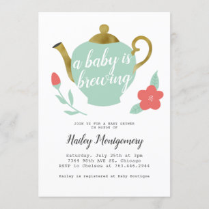 Blumentee Party Baby Shower Baby Braut. Einladung