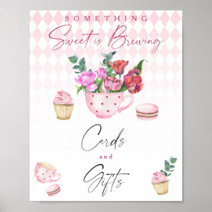 Blumentee Party Babydusche Karten und Geschenke Poster