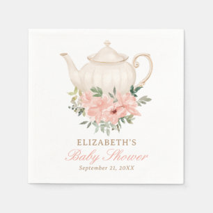 Blumentee Party Babydusche Serviette