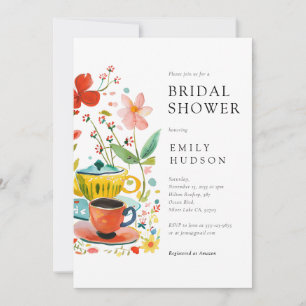 Blumentee Party Bridal Dusche Einladung