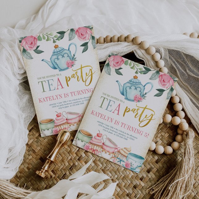 Blumentee Party Geburtstag Einladung (Von Creator hochgeladen)