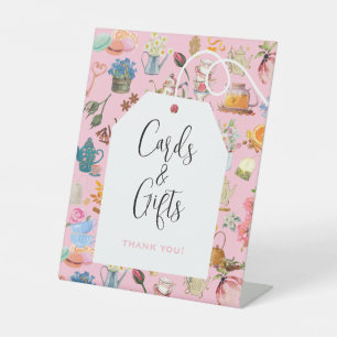 Blumentee-Party Rosa Brautparty Karten & Geschenke Sockelschild
