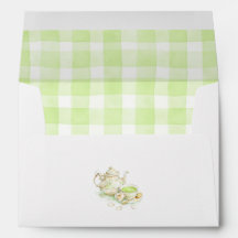 Blumentee Teekanne Tasse Tee Grüne Schleife Gingha