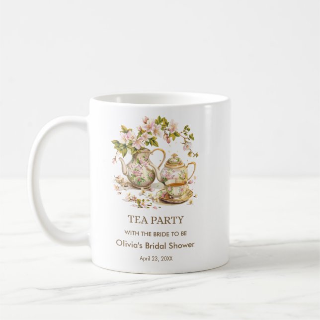 Blumentee-Teekannen-Teeparty-Brautabschied  Kaffeetasse (Links)
