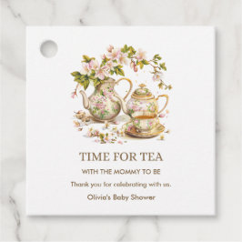 Blumenteekanne Zeit für Tee Baby Shower Geschenkanhänger
