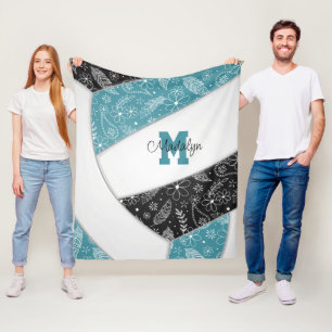 Blumenteilelefuathers aquamariner Schwarzbachvolle Fleecedecke