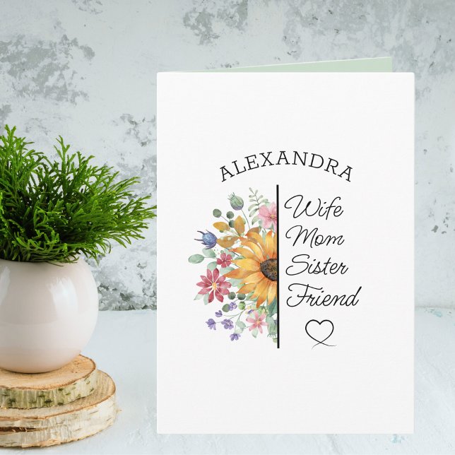 Blumentext Geburtstag oder beliebiger Individuelle Karte (This versatile card with its custom name and text is perfect for a birthday or any occasion.)