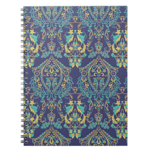  Blumentextur. Damask Nahtloses Vintages Muster. Notizblock