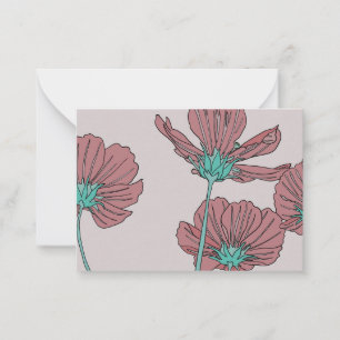 Blumenthema, Mohn-Design Mitteilungskarte