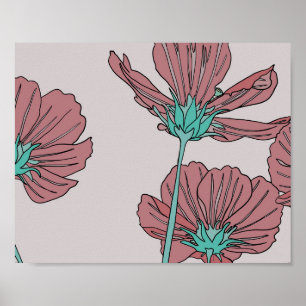 Blumenthema, Mohn-Design Poster