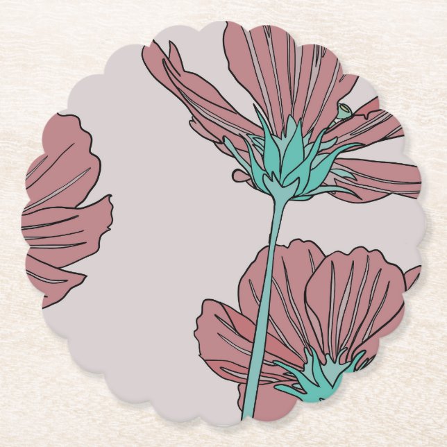 Blumenthema, Mohn-Design Untersetzer (Vorderseite)