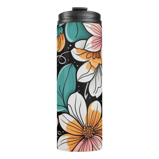 Blumenthermobecher Thermosbecher (Vorderseite)