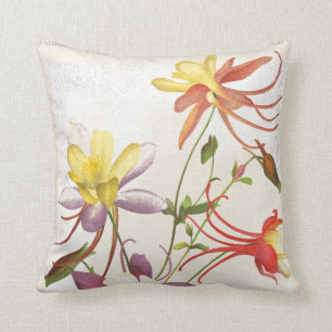 Blumenthrow-mit Blumenkissen Columbines Kissen