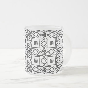Blumentilgeometrisches Muster Kaffee Mattglastasse