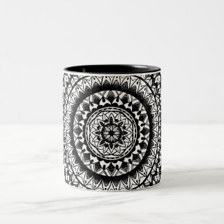 Blumentinten-Mandala Zweifarbige Tasse