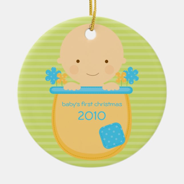 Blumentopf Baby's First Christmas Ornament (Vorne)