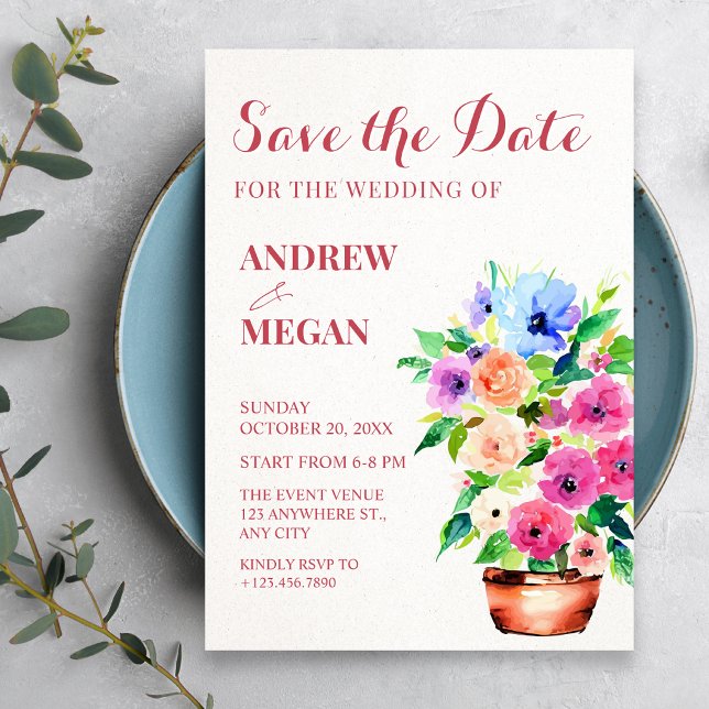 Blumentopf farbe save the date (Von Creator hochgeladen)