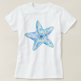Blumentopf Kunst Seestern T-Shirt
