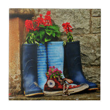 Blumentopf wellies Stiefel und Läufer