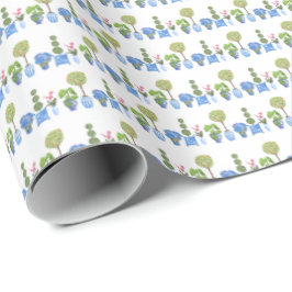Blumentöpfe (auf Weiß) - Geschenkpapier