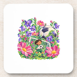 Blumentorwart Fußball Geschenk in Lila Pink Sport Getränkeuntersetzer