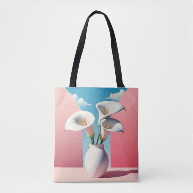 Blumentote Tasche - Niedliche Blume Pot Design. (Vorderseite)