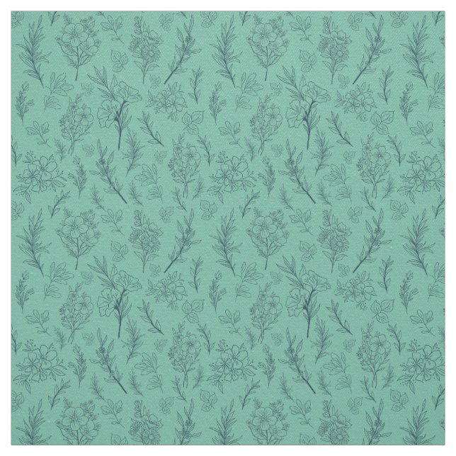 Blumentransparenter grüner Hintergrund Stoff (Muster)
