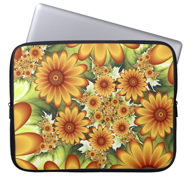 Blumentraum, Moderne Abstrakte Blume Fraktal Kunst Laptopschutzhülle (Vorderseite)