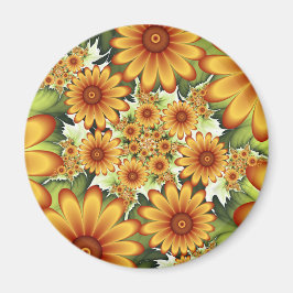 Blumentraum, Moderne Abstrakte Blume Fraktal Kunst Magnet