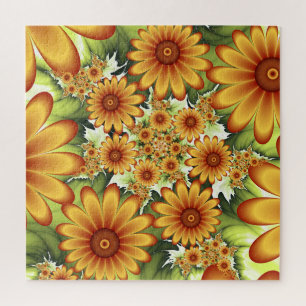 Blumentraum, Moderne Abstrakte Blume Fraktal Kunst Puzzle