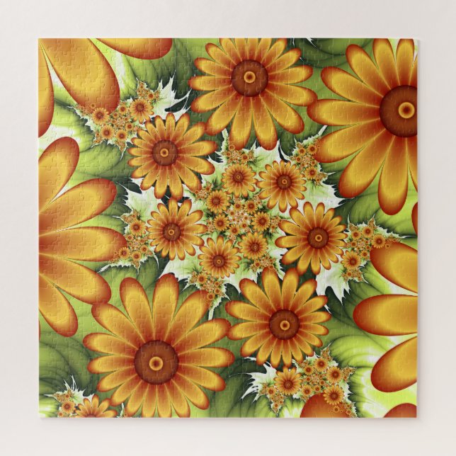 Blumentraum, Moderne Abstrakte Blume Fraktal Kunst Puzzle (Vertikal)