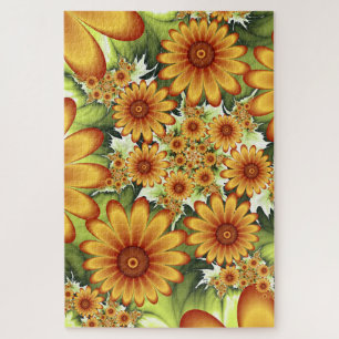 Blumentraum, Moderne Abstrakte Blume Fraktal Kunst Puzzle