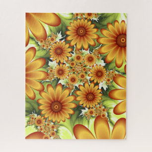Blumentraum, Moderne Abstrakte Blume Fraktal Kunst Puzzle