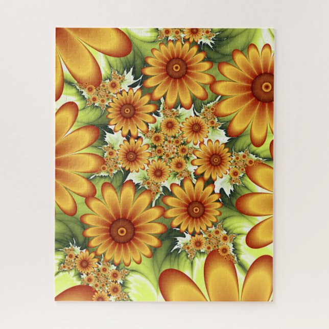 Blumentraum, Moderne Abstrakte Blume Fraktal Kunst Puzzle (Vertikal)