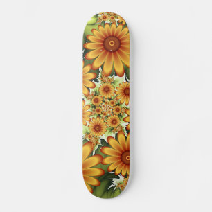 Blumentraum, Moderne Abstrakte Blume Fraktal Kunst Skateboard