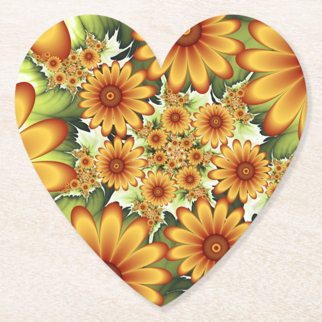 Blumentraum, Moderne Abstrakte Blume Fraktal Kunst Untersetzer (Vorderseite)