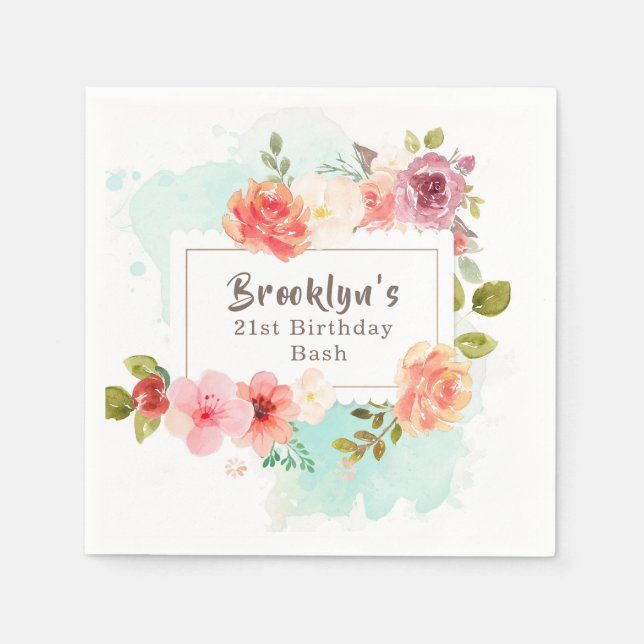 Blumenträume im Sommer Serviette (Vorderseite)