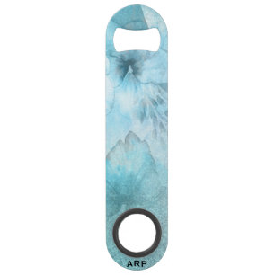 *~* Blumentürkis-Glitzerhimmlischer Watercolor Speed Flaschenöffner