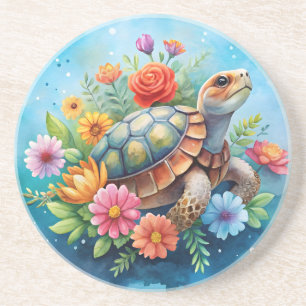Blumenturtle Getränkeuntersetzer