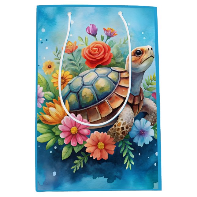 Blumenturtle Mittlere Geschenktüte (Vorderseite)