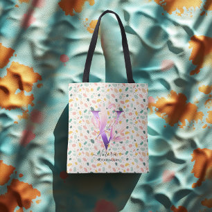 Blumentüte mit Boho-Pastellmuster und floraler Ini