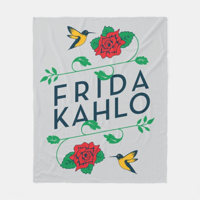 Blumentypographie Frida Kahlos | Fleecedecke (Vorderseite)