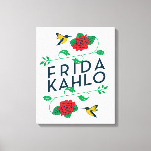Blumentypographie Frida Kahlos   Leinwanddruck