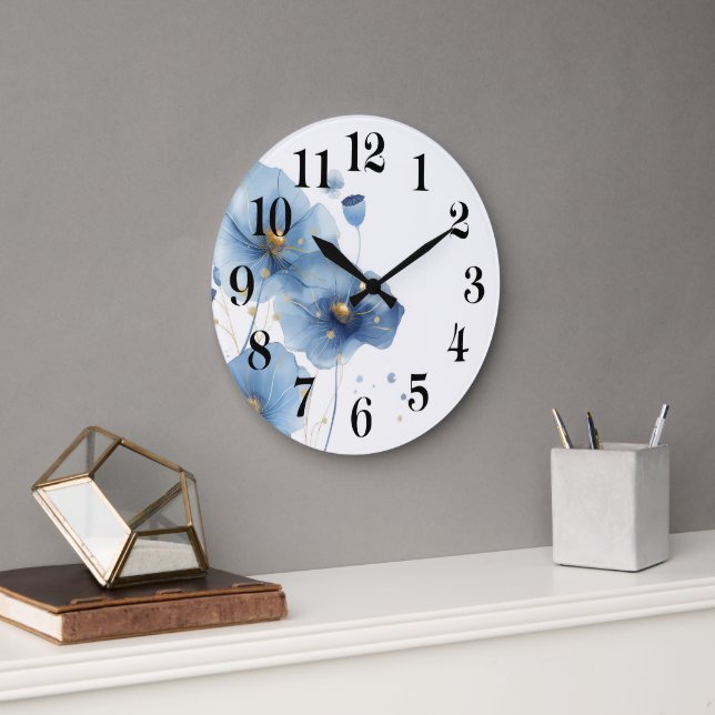 Blumenuhr an der Wand Große Wanduhr (Büro)
