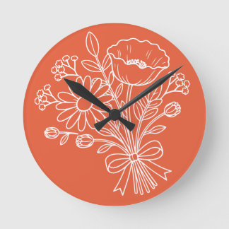 Blumenuhr-Design Runde Wanduhr