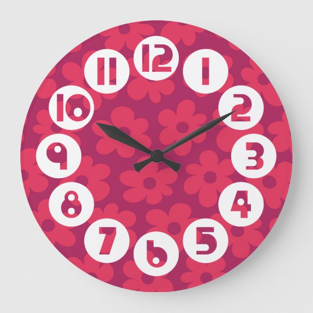 Blumenuhr Große Wanduhr (Vorderseite)