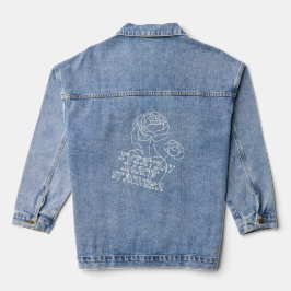 Blumenumriss einer Frau mit floralen Akzenten Jeansjacke